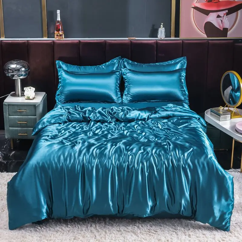 Silk Sheet Set - Nordic Satin Silk Bedding Set with