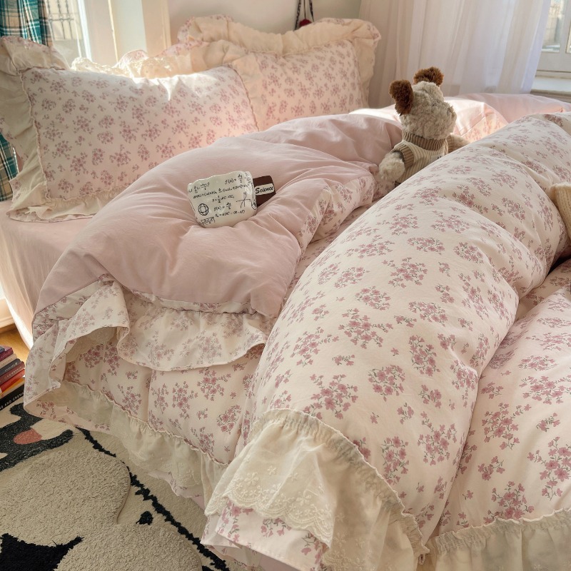 Silk Sheet Set - New Ancient Silk Lace Four-Piece French