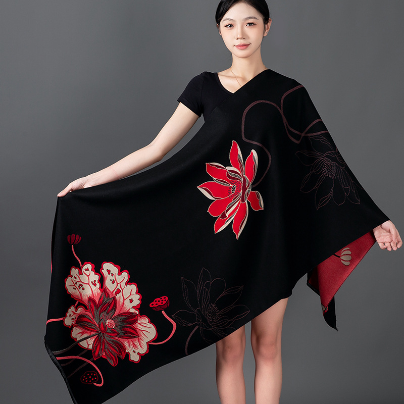 Women Winter Shawl Cashmere Sc - Home Textiles Blanket 评论和价格