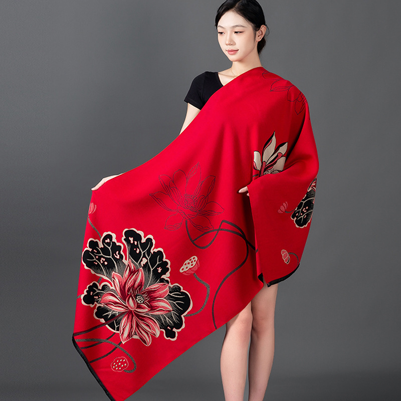 Women Winter Shawl Cashmere Sc - Home Textiles Blanket 评论和价格