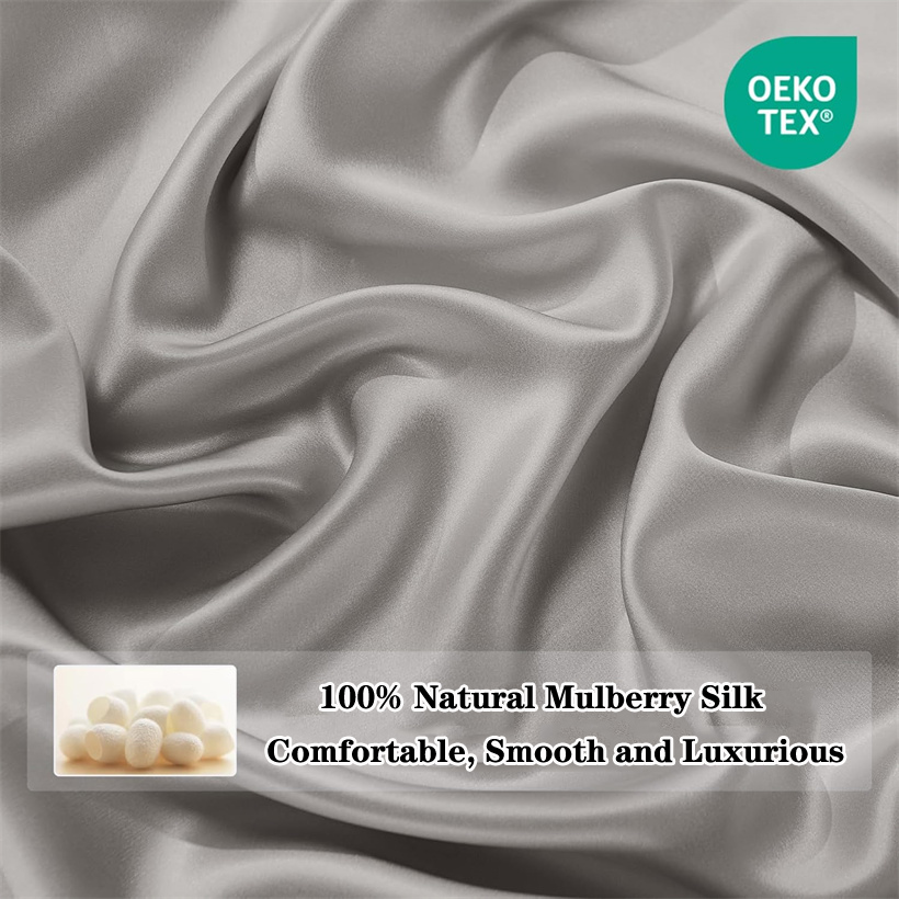 Luxury 100% Mulberry Silk Flat - Silk Sheet Set 评论和价格