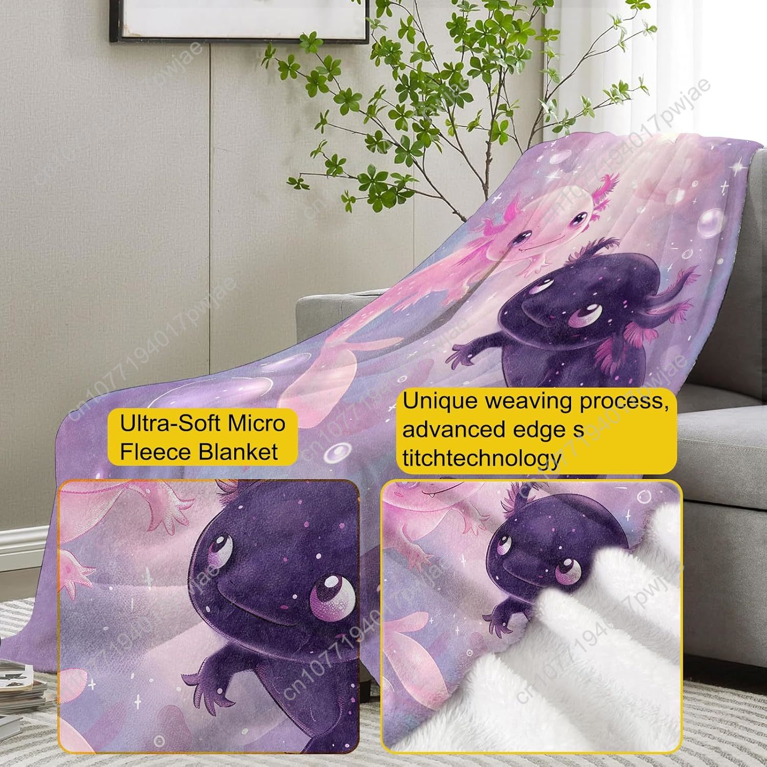 Axolotl Blanket Cute Axolotls  - Home Textiles Blanket 评论和价格