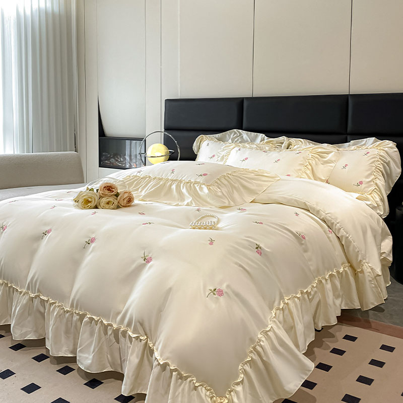 Princess Ice Silk Embroidery B - Silk Sheet Set 评论和价格