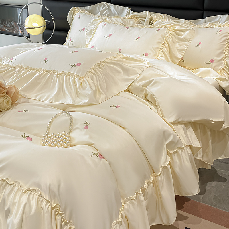 Princess Ice Silk Embroidery B - Silk Sheet Set 评论和价格