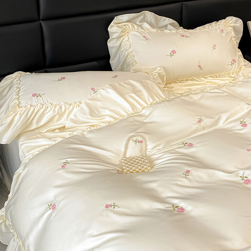 Princess Ice Silk Embroidery B - Silk Sheet Set 评论和价格