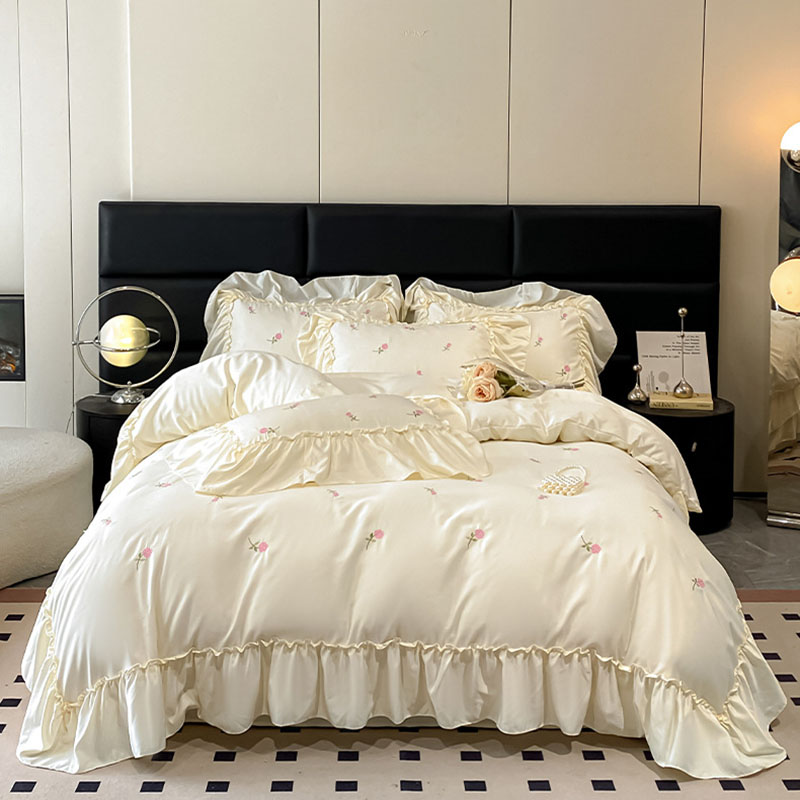 Princess Ice Silk Embroidery B - Silk Sheet Set 评论和价格