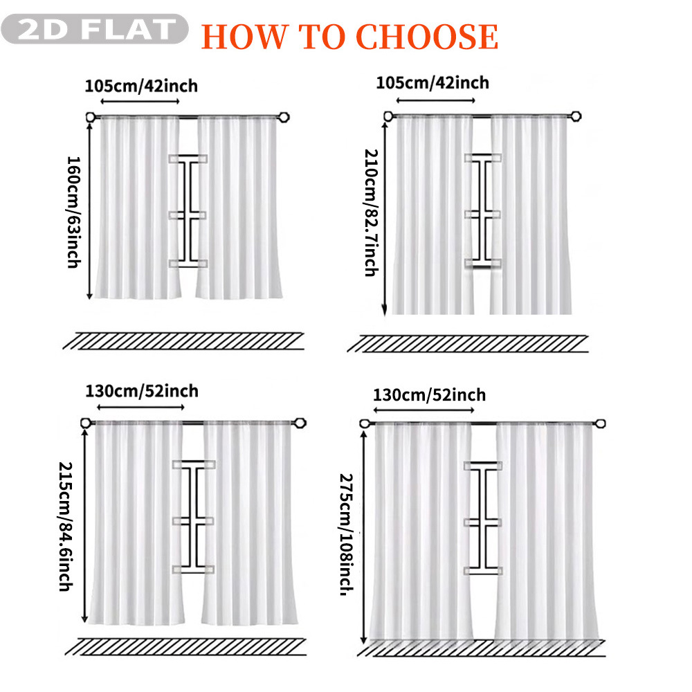 Custom 2D Flat 2pcs Sheer Curt - Home Of Textiles 评论和价格