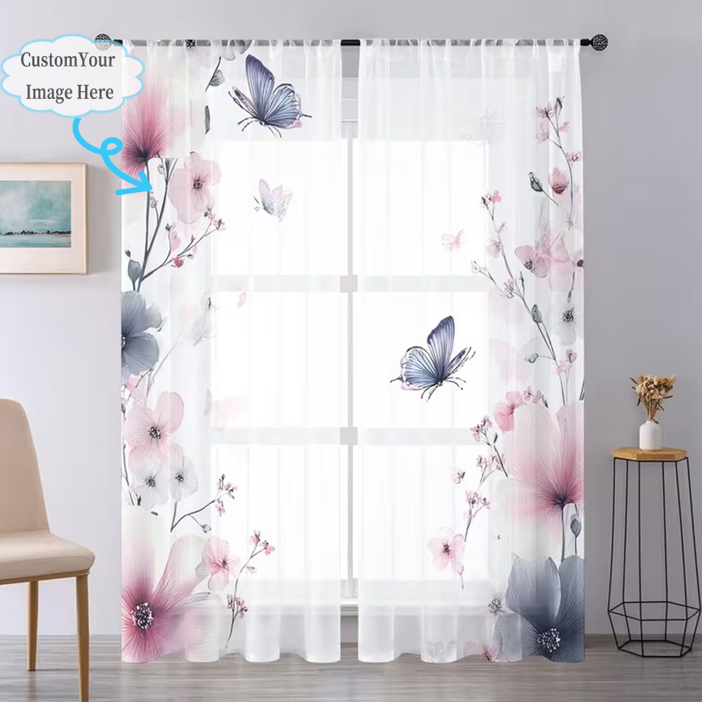 Custom 2D Flat 2pcs Sheer Curt - Home Of Textiles 评论和价格