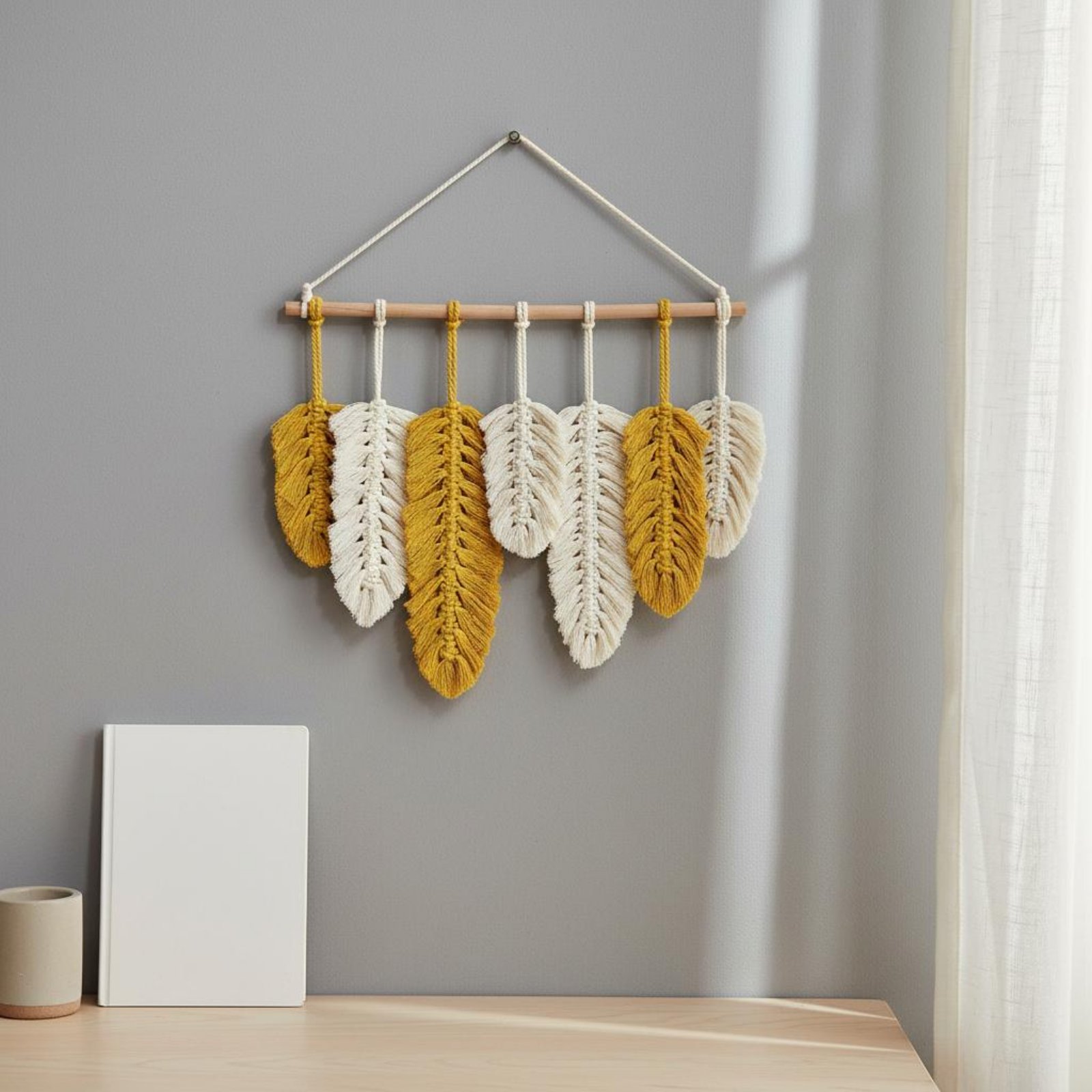 Macrame Feather Wall Hanging H - Home Of Textiles 评论和价格