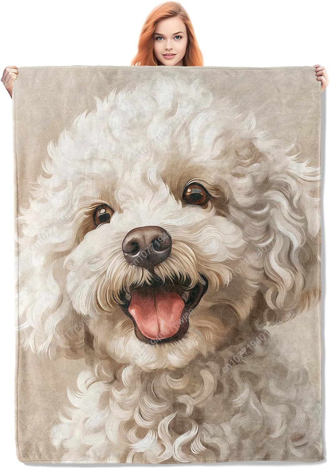 Joyful Poodle Portrait Blanket - Home Textiles Blanket 评论和价格