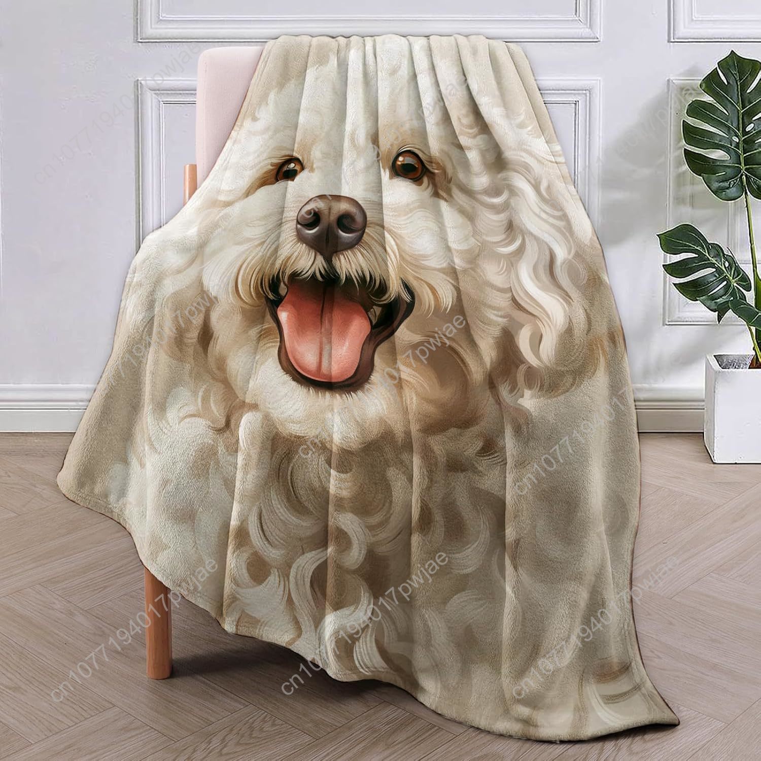 Joyful Poodle Portrait Blanket - Home Textiles Blanket 评论和价格
