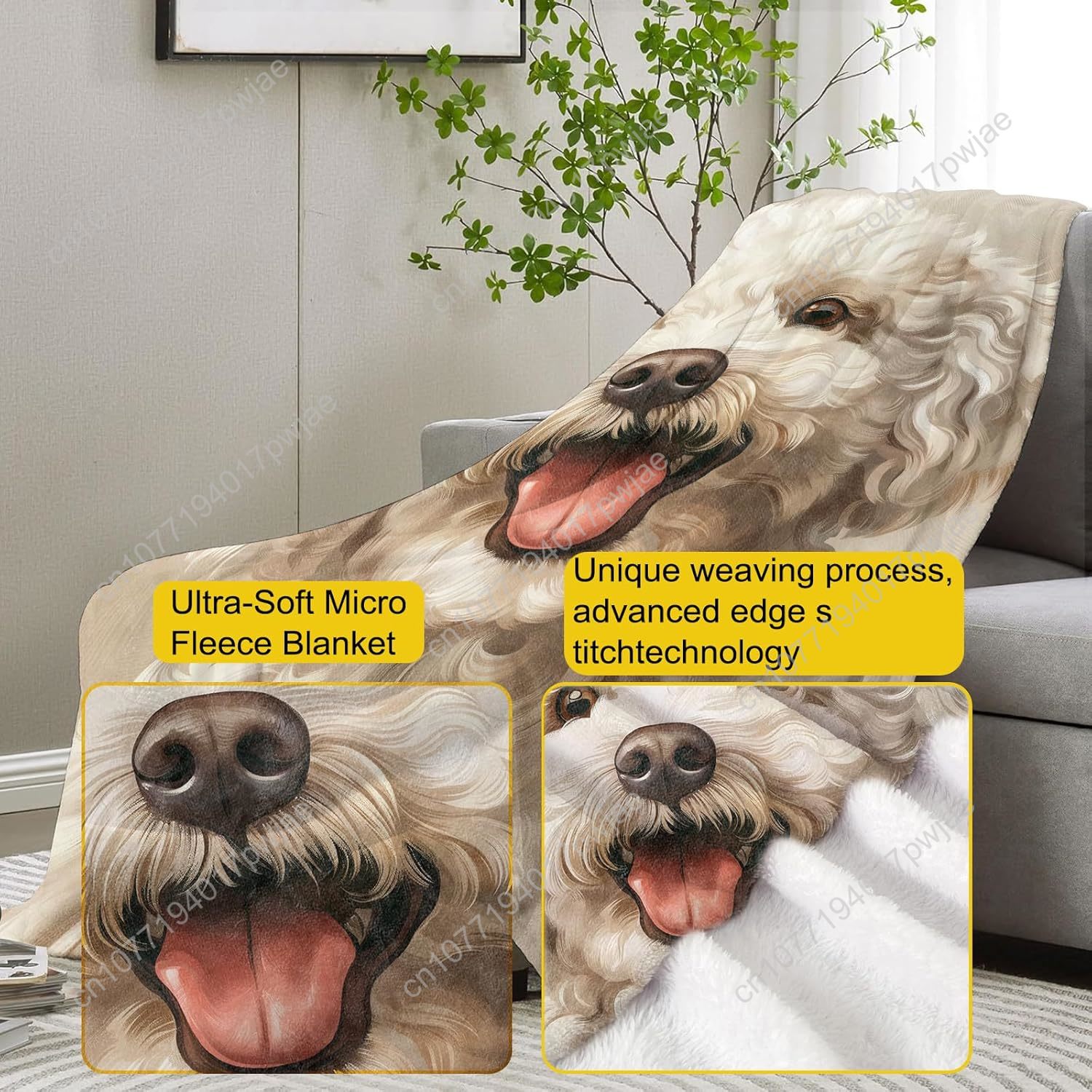 Joyful Poodle Portrait Blanket - Home Textiles Blanket 评论和价格
