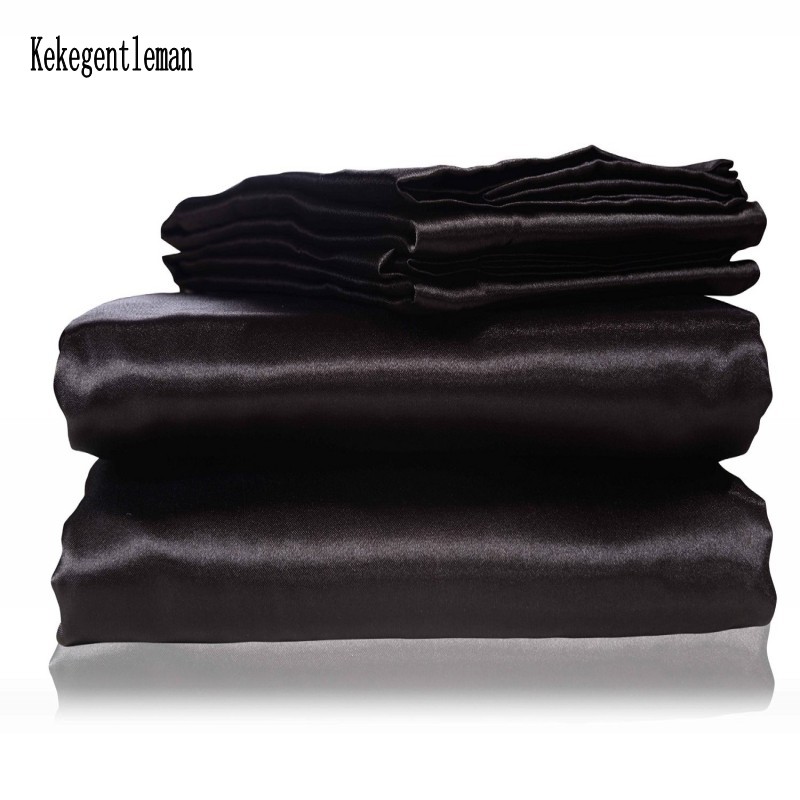 Satin Black Bedding Set With D - Silk Sheet Set 评论和价格
